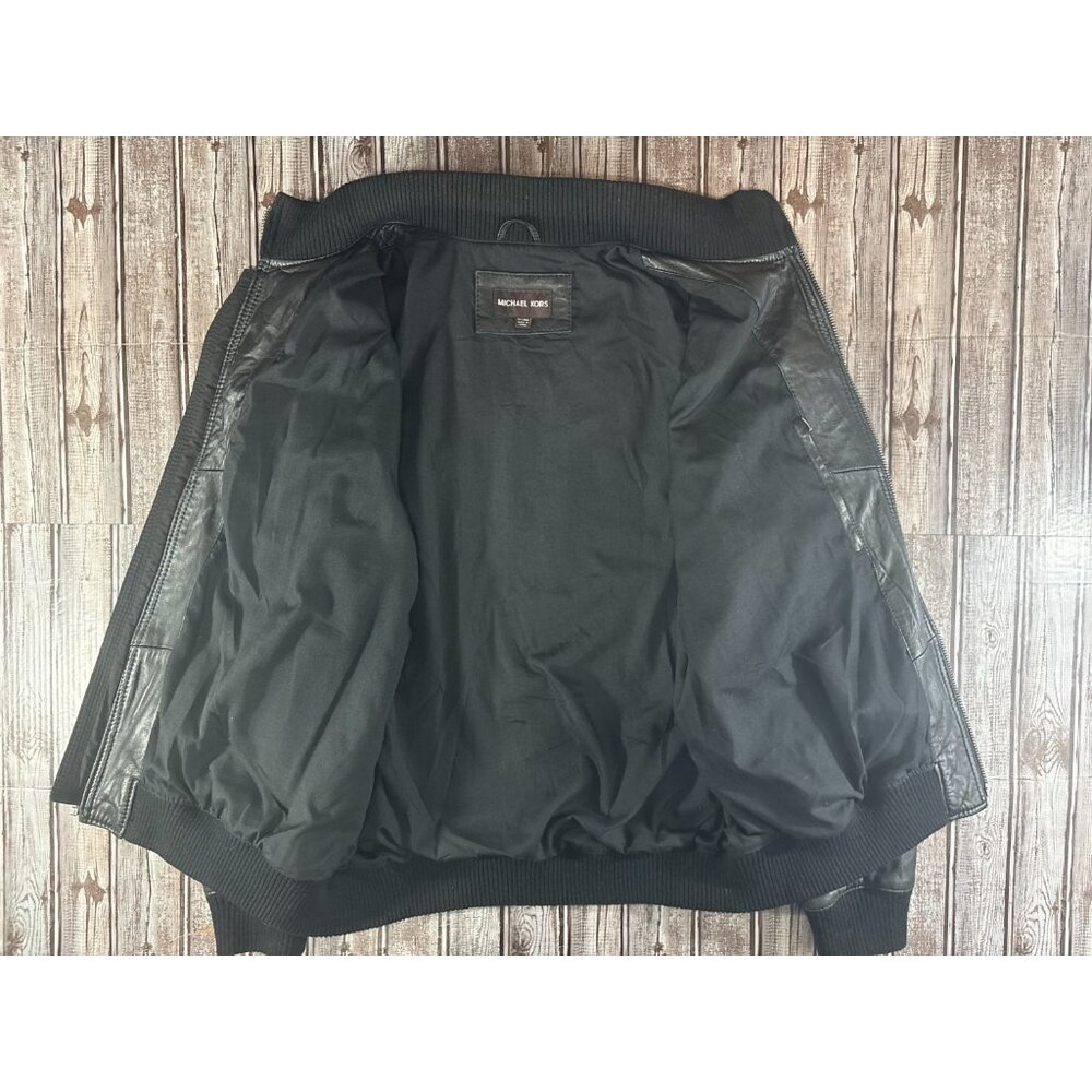 Michael Kors hoover soft Leather Biker Jacket Size 2XL color black - Picture 6 of 10